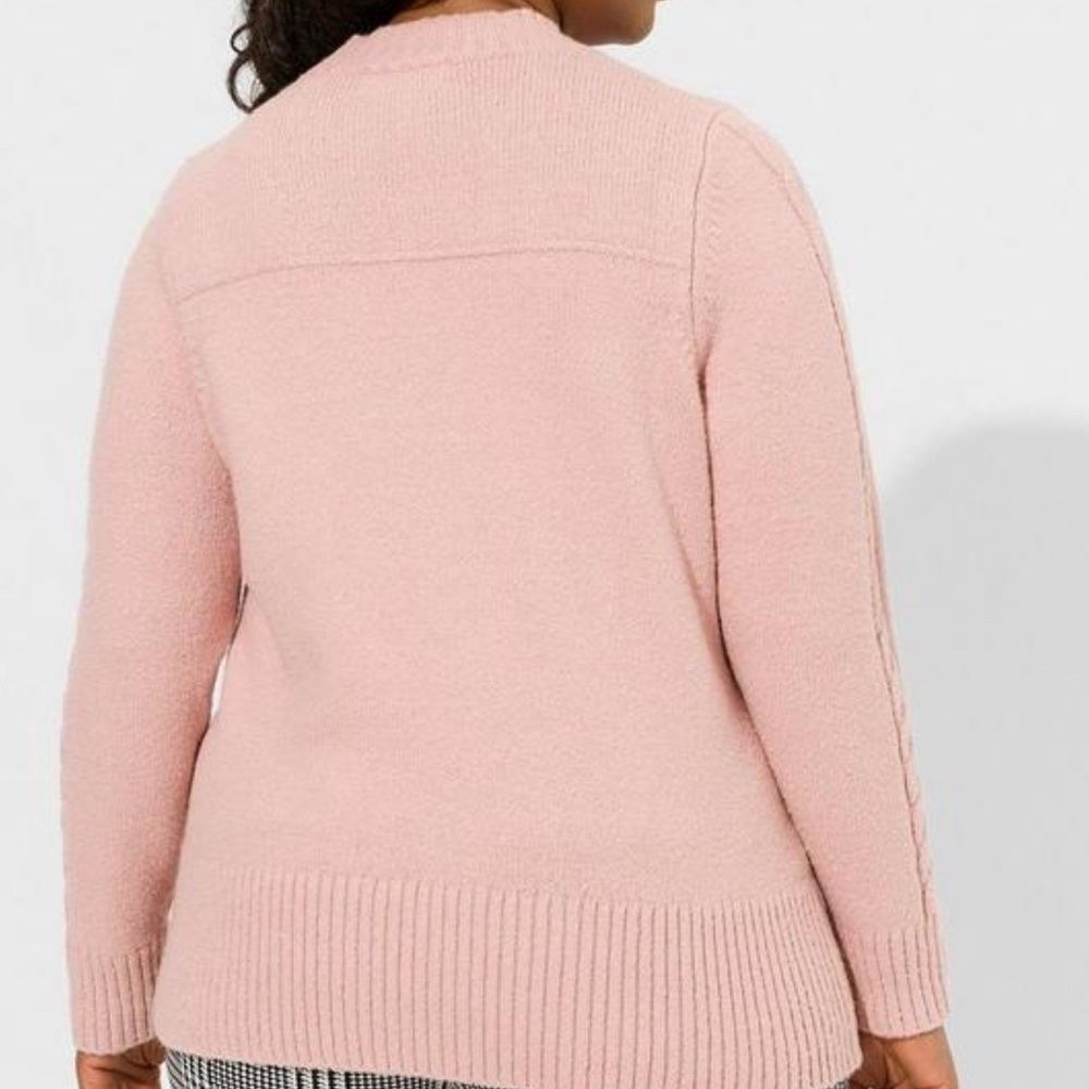 Torrid Size 1 1X 14/16 pale mauve Cable Knit pullover Sweater NWT - Picture 2 of 5
